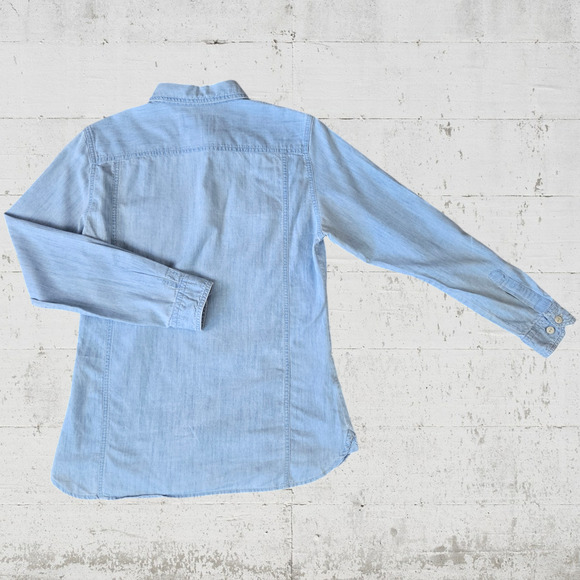 Vintage Woolrich Light Wash Denim Classic Button Down Womens Blouse Size XS - Picture 7 of 7